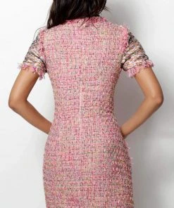 Jovani - 63219 Multi Knit Sequin Short Sleeve Cocktail Dress 7 Jovani - 63219 Multi Knit Sequin Short Sleeve Cocktail Dress