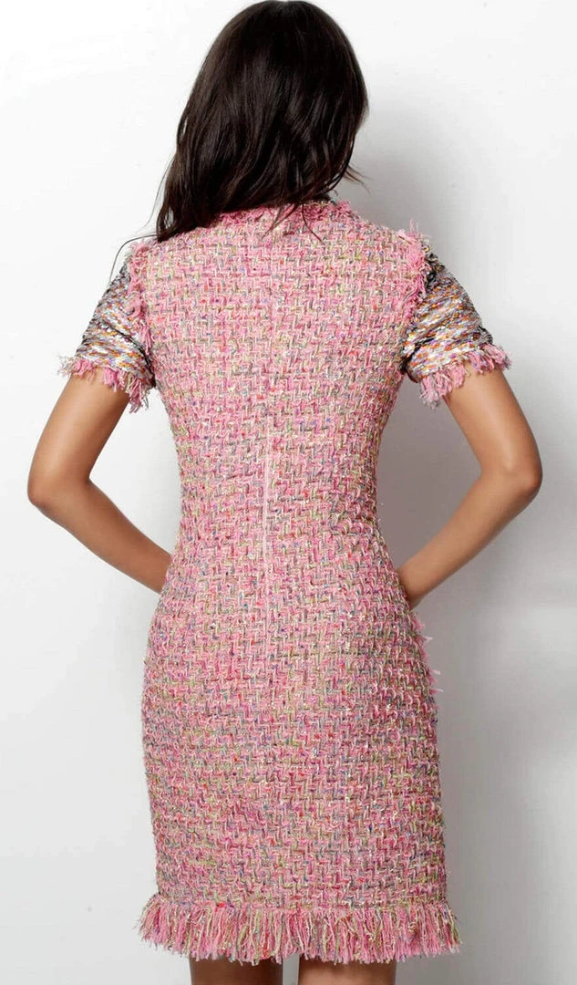 Jovani - 63219 Multi Knit Sequin Short Sleeve Cocktail Dress 4 Jovani - 63219 Multi Knit Sequin Short Sleeve Cocktail Dress