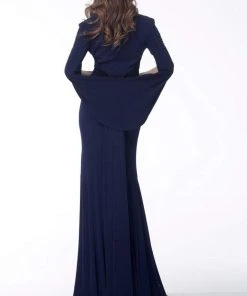 Jovani - 63851 Stretch Jersey Plunging V-Neck Trumpet Dress