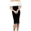 Jovani - 63883 Fur Cape Off-Shoulder Velvet Dress