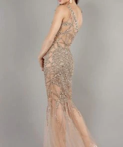 Jovani - 6395 Asymmetrical Illusion Silhouette Gown 6 Jovani - 6395 Asymmetrical Illusion Silhouette Gown