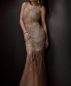 Jovani - 6395 Asymmetrical Illusion Silhouette Gown 7 Jovani - 6395 Asymmetrical Illusion Silhouette Gown