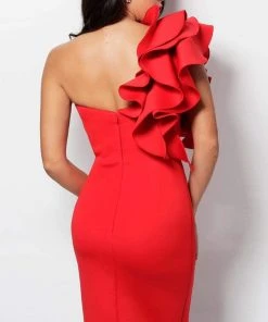 Jovani - 63994 One Shoulder Ruffle Sleeve Mermaid Evening Gown 13 Jovani - 63994 One Shoulder Ruffle Sleeve Mermaid Evening Gown