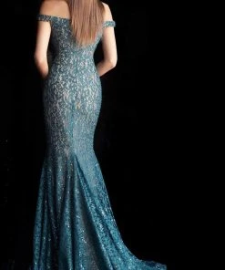 Jovani 64521 Lace Off-Shoulder Mermaid Dress With Train 13 Jovani 64521 Lace Off-Shoulder Mermaid Dress With Train