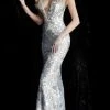 Jovani - 65578 Sequined Plunging V-Neck Evening Gown