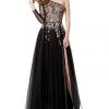 Jovani - 66344 Asymmetric Sequined A-Line Dress