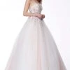 Jovani - 66725 Straight Across Beaded Tulle Ball Gown