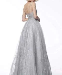 Jovani - 67051 Beaded Lace Bodice Glitter Tulle Ballgown 5 Jovani - 67051 Beaded Lace Bodice Glitter Tulle Ballgown