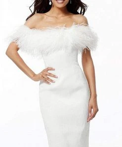 Jovani - 67118 Fringe Off Shoulder Cocktail Dress