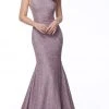 Jovani - 67650 Stretch Glitter Mermaid Dress With Sweep Train