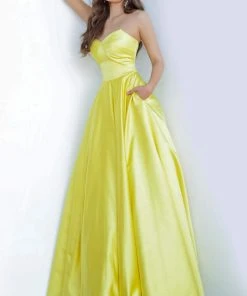 Jovani - 67847 Strapless Sweetheart Neckline Satin A-Line Prom Gown