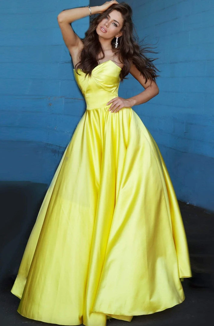 Jovani - 67847 Strapless Sweetheart Neckline Satin A-Line Prom Gown 5 Jovani - 67847 Strapless Sweetheart Neckline Satin A-Line Prom Gown