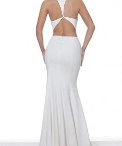 Jovani - 67865 Deep V-Neck Trumpet Dress