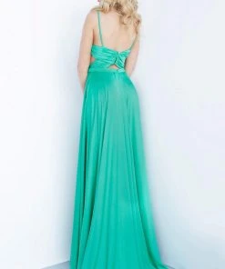 Jovani - 68642 Ruched Surplice A-Line Evening Dress