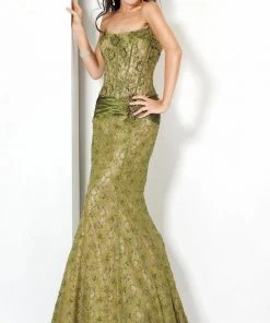 Jovani - 7732 Corset Boning Lace Gown