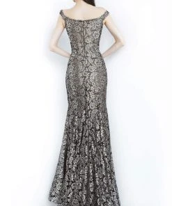 Jovani - 8083 Metallic Lace Off-Shoulder Trumpet Dress 6 Jovani - 8083 Metallic Lace Off-Shoulder Trumpet Dress