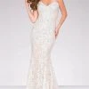 Jovani - Crystal Embellished Strapless Lace Prom Dress 37334 2 Jovani - Crystal Embellished Strapless Lace Prom Dress 37334