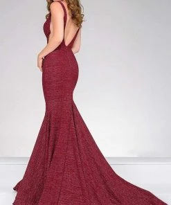Jovani - Fitted Plunging V- Neckline Prom Dress 47075 5 Jovani - Fitted Plunging V- Neckline Prom Dress 47075