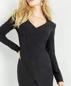 Jovani - M03460 V Neck Short Suit Dress