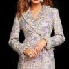 Jovani - M04346 Long Sleeve Woven Blazer Dress