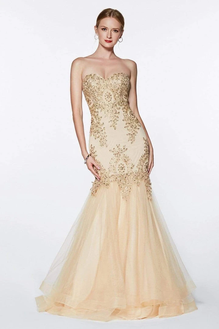 Cinderella Divine Lace Appliqued Mermaid Gown 3 Cinderella Divine Lace Appliqued Mermaid Gown