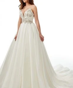 Lo'Adoro Bridal By Rachel Allan - M762 Embellished V-Neck Ballgown