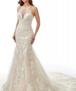 Lo'Adoro Bridal By Rachel Allan - M763 Illusion Halter Mermaid Gown