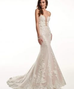 Lo'Adoro By Rachel Allan - M724 Strapless Sheer Cutout Wedding Gown