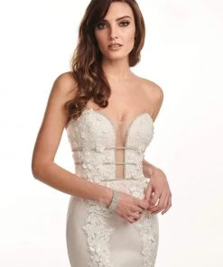 Lo'Adoro By Rachel Allan - M724 Strapless Sheer Cutout Wedding Gown