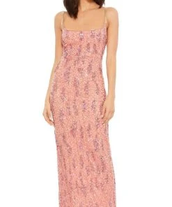 Mac Duggal - 10696 Embellished Square Neck Sheath Dress