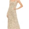 Mac Duggal - 10705 Sequined Scoop Neck Sheath Dress