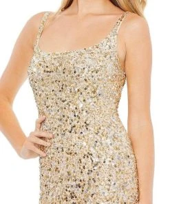 Mac Duggal - 10705 Sequined Scoop Neck Sheath Dress 7 Mac Duggal - 10705 Sequined Scoop Neck Sheath Dress