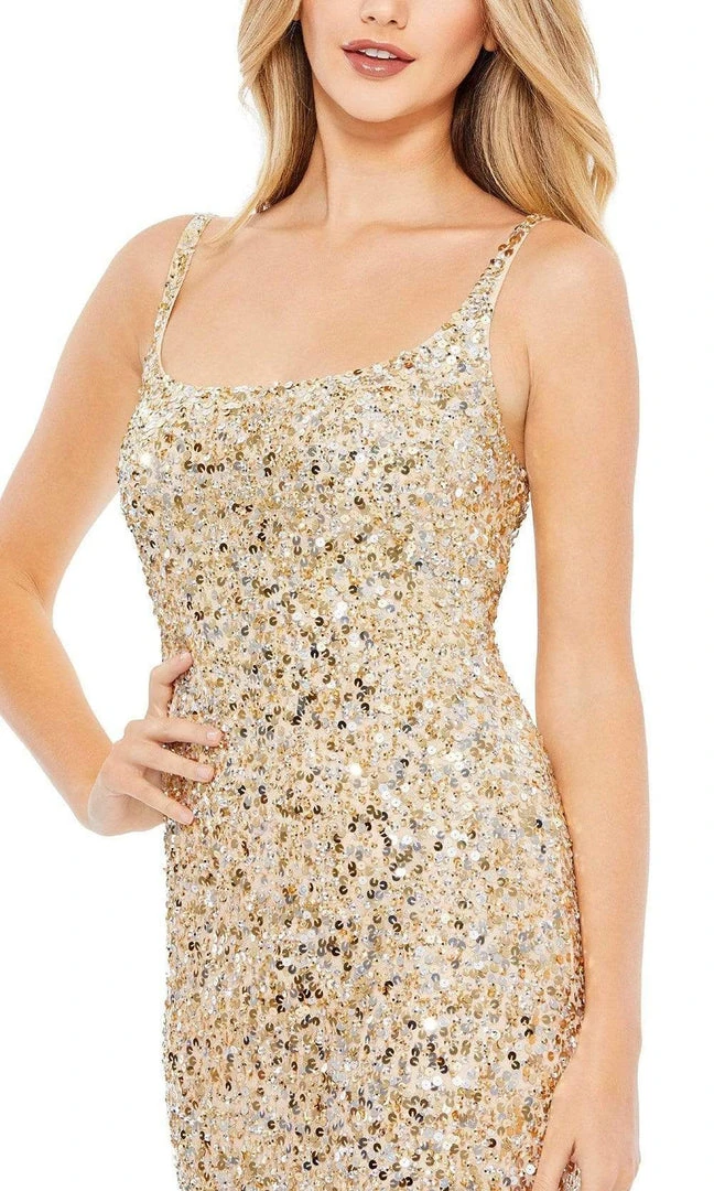 Mac Duggal - 10705 Sequined Scoop Neck Sheath Dress 5 Mac Duggal - 10705 Sequined Scoop Neck Sheath Dress