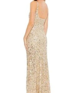 Mac Duggal - 10705 Sequined Scoop Neck Sheath Dress 6 Mac Duggal - 10705 Sequined Scoop Neck Sheath Dress