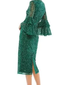 Mac Duggal 10802 - Tiered Ruffle Sleeve Cocktail Dress