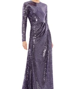 Mac Duggal 10824 - Draped Sequin Evening Gown | Couture Candy