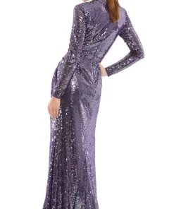 Mac Duggal 10824 - Draped Sequin Evening Gown | Couture Candy