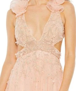 Mac Duggal 11269 - Ruffled Sleeveless V-neck Evening Dress