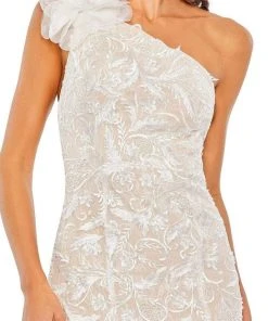 Mac Duggal - 11300 Asymmetric Embroidered Long Gown