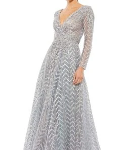 Mac Duggal - 20189 Long Sleeves Embroidered Gown