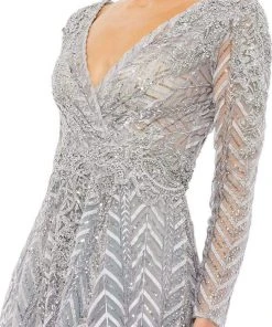 Mac Duggal - 20189 Long Sleeves Embroidered Gown 8 Mac Duggal - 20189 Long Sleeves Embroidered Gown