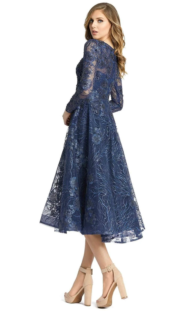 Mac Duggal 20286 - Long Sleeve Beaded Lace Cocktail Dress 4 Mac Duggal 20286 - Long Sleeve Beaded Lace Cocktail Dress