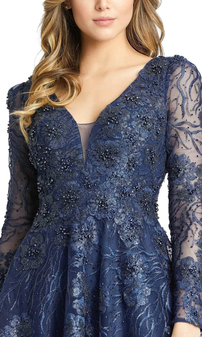 Mac Duggal 20286 - Long Sleeve Beaded Lace Cocktail Dress 5 Mac Duggal 20286 - Long Sleeve Beaded Lace Cocktail Dress
