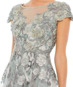 Mac Duggal - 20294 Modest Floral Beaded A-line Dress