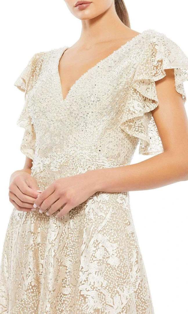 Mac Duggal - 20310 Flutter Sleeves A-Line Dress 5 Mac Duggal - 20310 Flutter Sleeves A-Line Dress