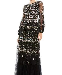 Mac Duggal - 35111 Bishop Sleeve Floral Gown