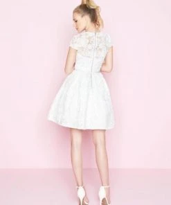 Mac Duggal - 40848N Sheer Lace A-Line Cocktail Dress