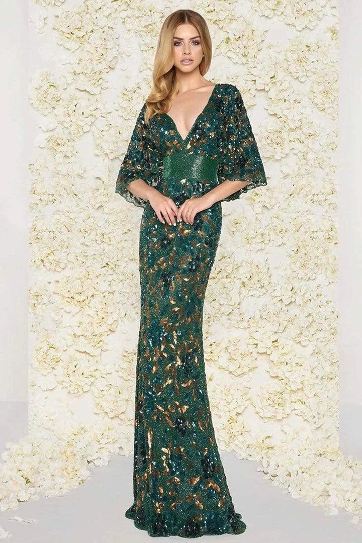 Mac Duggal - 4574D Embellished V-Neck Sheath Dress 5 Mac Duggal - 4574D Embellished V-Neck Sheath Dress