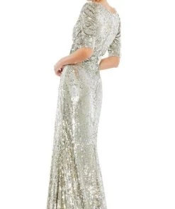 Mac Duggal - 4707 Shiny Iridescent Evening Gown