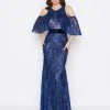 Mac Duggal - 50510D Beaded Velvet Cold Shoulder Evening Dress 1 Mac Duggal - 50510D Beaded Velvet Cold Shoulder Evening Dress